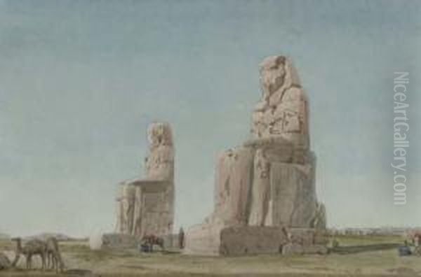 The Colossi At Memnon, Thebes Oil Painting by Richard Phene Spiers