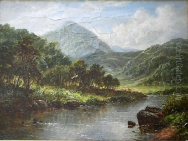 Landscape And River View, North Wales Oil Painting by Thomas Spinks