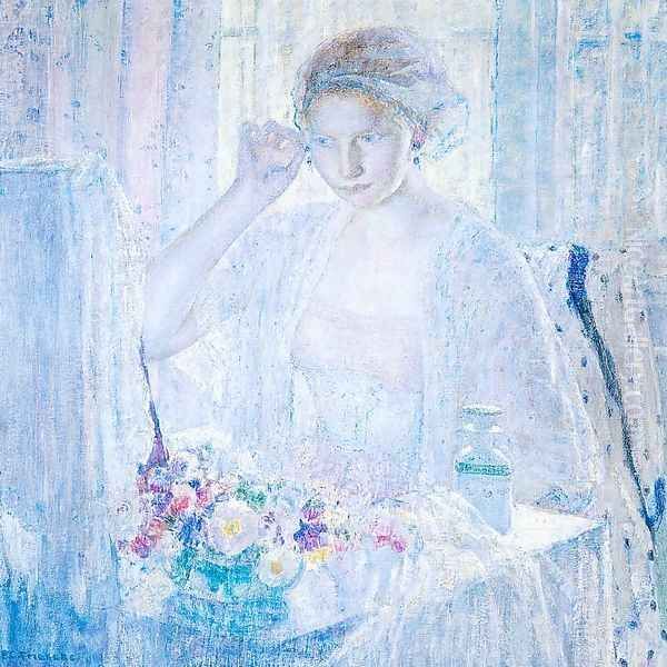 Girl with Earrings Oil Painting by Frederick Carl Frieseke