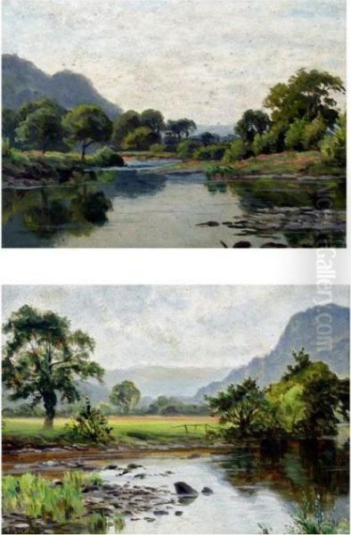 Rivers Conway & Llugwy Oil Painting by Thomas Spinks