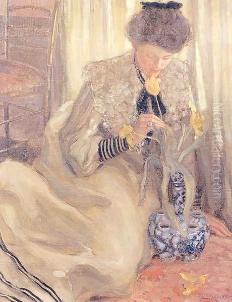 The Yellow Tulip Oil Painting by Frederick Carl Frieseke