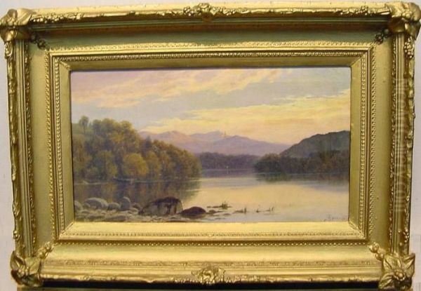 Tranquil Mountain Lake Oil Painting by Thomas Spinks