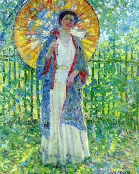 The Japanese Parasol Oil Painting by Frederick Carl Frieseke