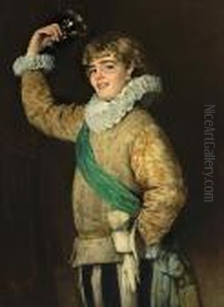 A Young Reveler Oil Painting by Ignace Spiridon