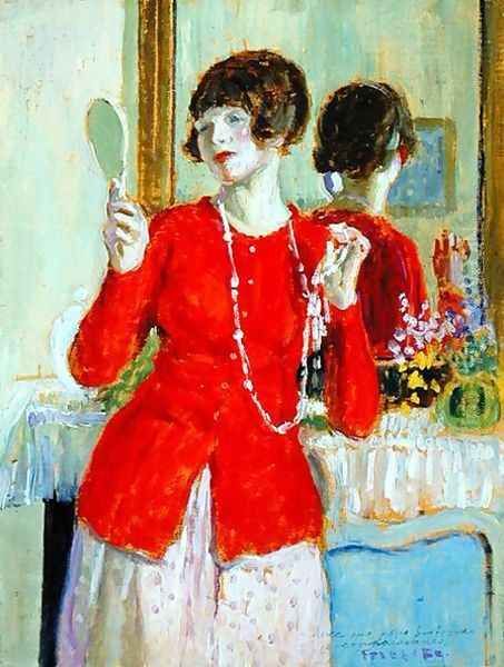 Woman with a Mirror Oil Painting by Frederick Carl Frieseke