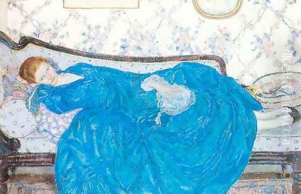 The Blue Gown Oil Painting by Frederick Carl Frieseke