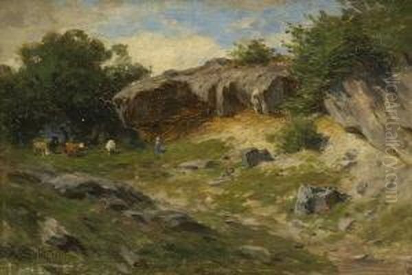 Felsige Landschaft Oil Painting by August Karl Martin Splitgerber