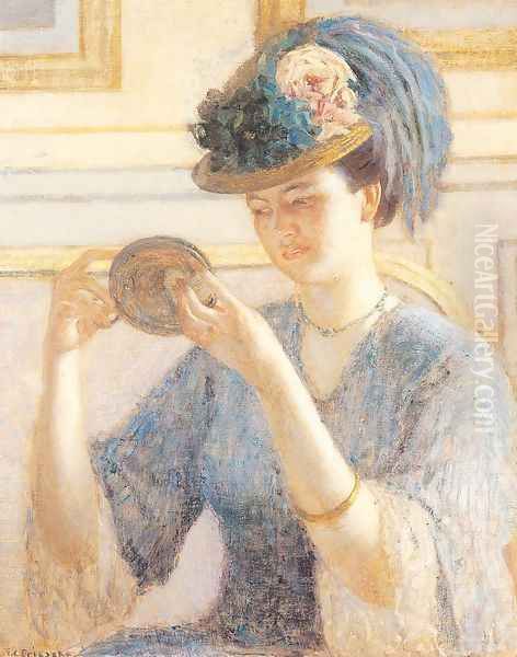 Reflections Oil Painting by Frederick Carl Frieseke