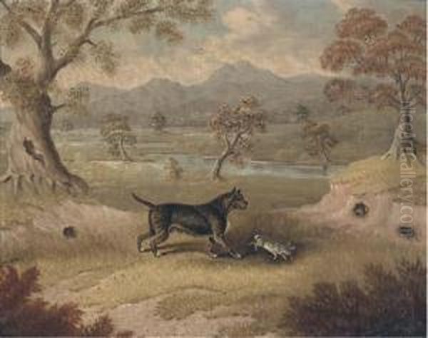 Charley, A Terrier With A Rabbit by Samuel Spode