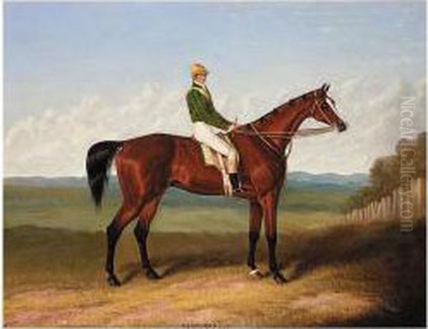 Blink Bonny With Jack Charlton Up Oil Painting by Samuel Spode