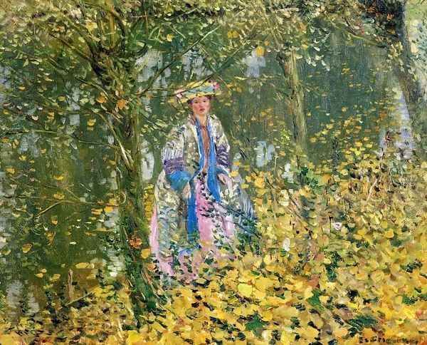 Late October Oil Painting by Frederick Carl Frieseke