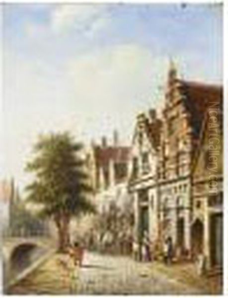 A View Of Amsterdam Oil Painting by Johannes Franciscus Spohler