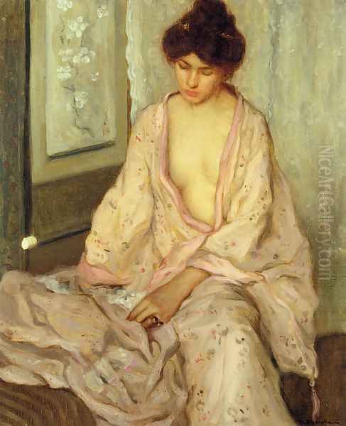 The Pink Kimono Oil Painting by Frederick Carl Frieseke