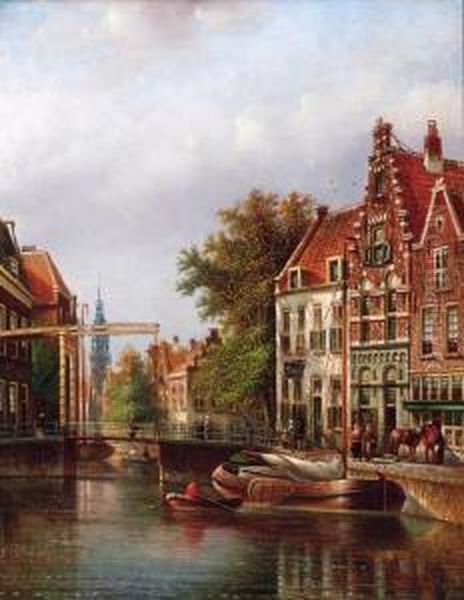 The Zuiderkerk, Amsterdam Oil Painting by Johannes Franciscus Spohler