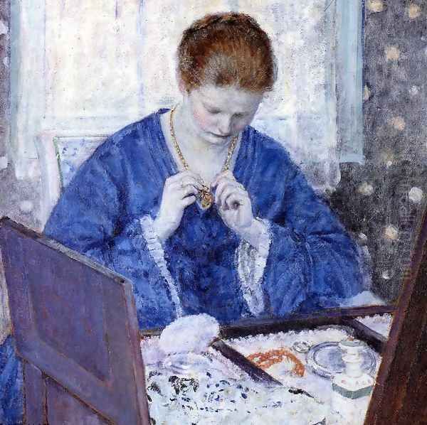 The Gold Locket Oil Painting by Frederick Carl Frieseke