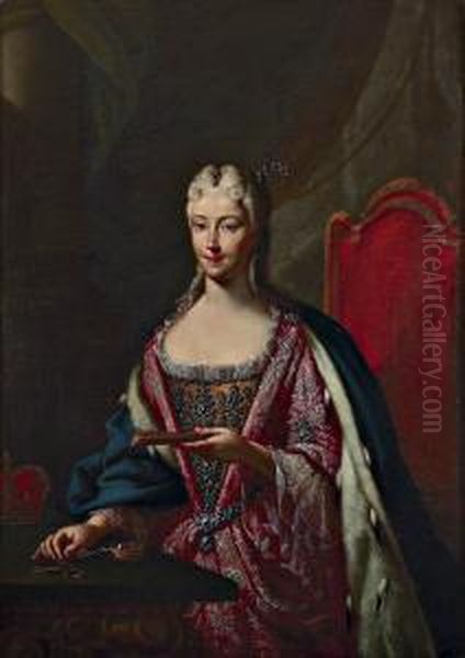 Portrait De Elisabeth Farnese Oil Painting by Ilario Mercanti Spolverini