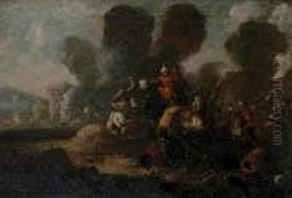 Combattimento Di Turchi Oil Painting by Ilario Mercanti Spolverini