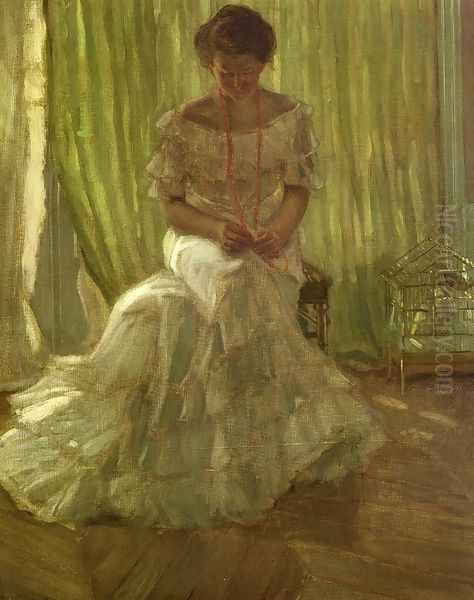 Medora Clark at the Clark Apartment, Paris Oil Painting by Frederick Carl Frieseke