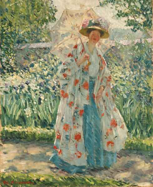 Promenade in the Garden Oil Painting by Frederick Carl Frieseke