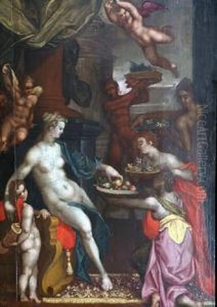 A Classical Goddess Oil Painting by Bartholomaeus Spranger