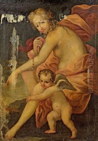 Venus Und Cupido Oil Painting by Bartholomaeus Spranger