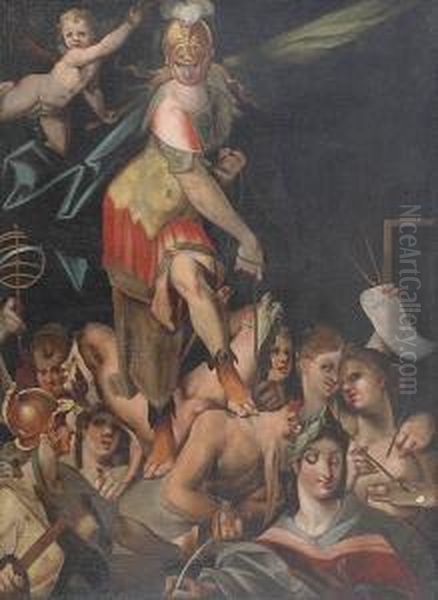 Alegoria Sztuk Oil Painting by Bartholomaeus Spranger