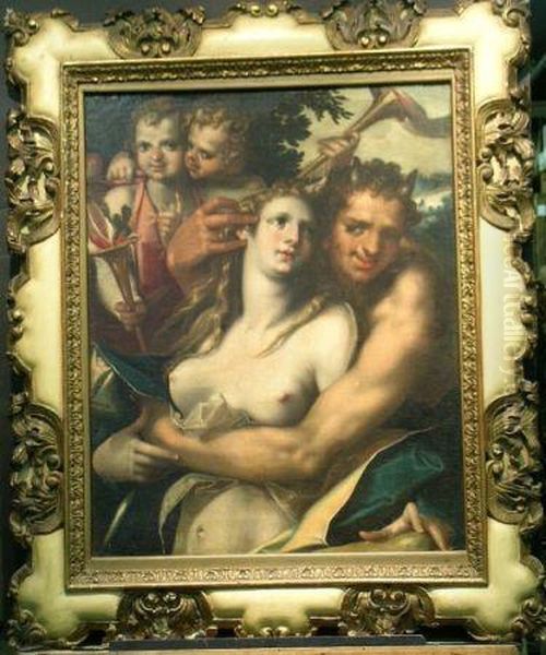 Jupiter And Antiope Oil Painting by Bartholomaeus Spranger