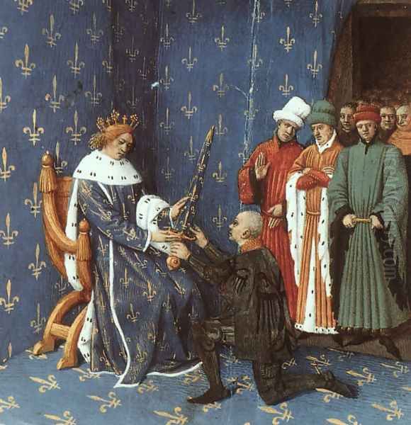 Bertrand with the Sword of the Constable of France Oil Painting by Jean Fouquet