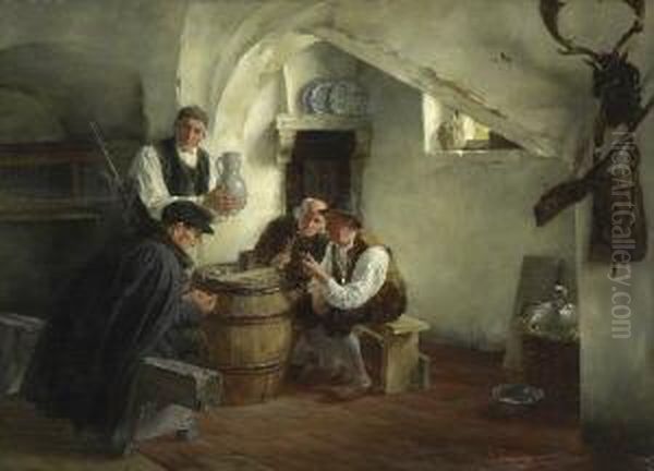 Wurfelspieler. Oil Painting by Alfons Spring