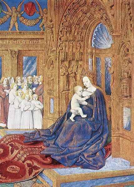 The Madonna before the Cathedral 1452-60 Oil Painting by Jean Fouquet