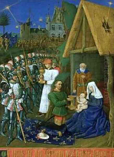 Adoration of the Magi from the Hours of Etienne Chevalier Oil Painting by Jean Fouquet