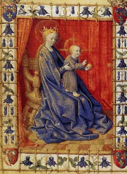 The Virgin And Child Enthroned Oil Painting by Jean Fouquet