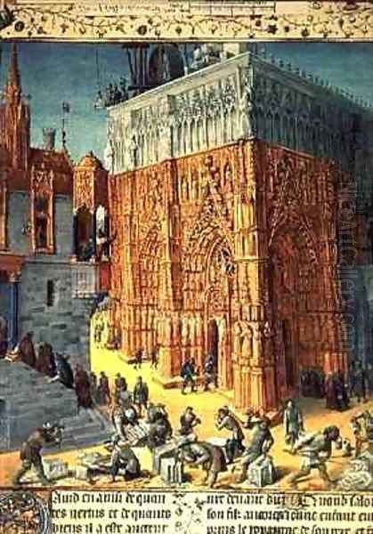 Building of the Temple of Jerusalem Oil Painting by Jean Fouquet