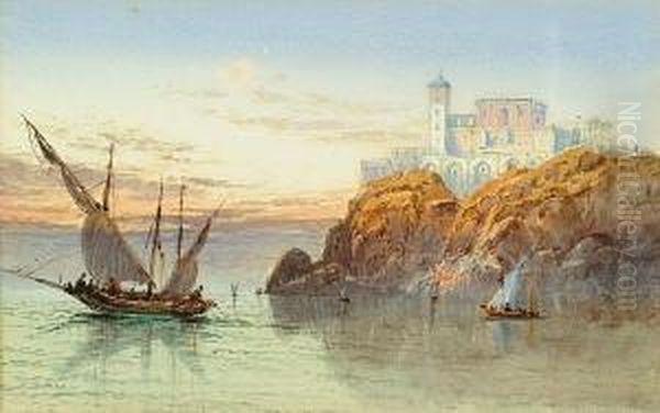 On The Adriatic; On The Rhine Oil Painting by Edwin St John