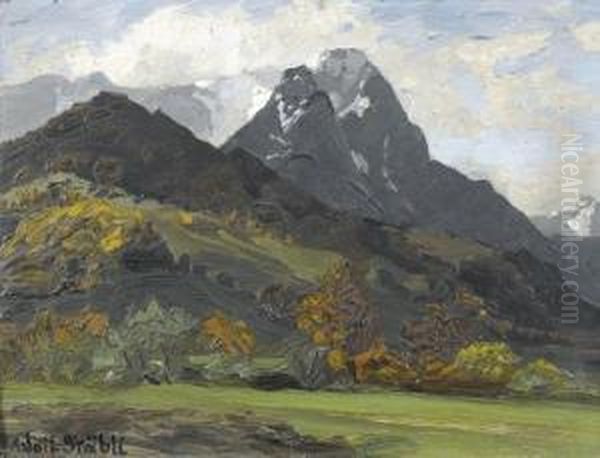 Landschaft Im Vorgebirge. Oil Painting by Adolf Stabli