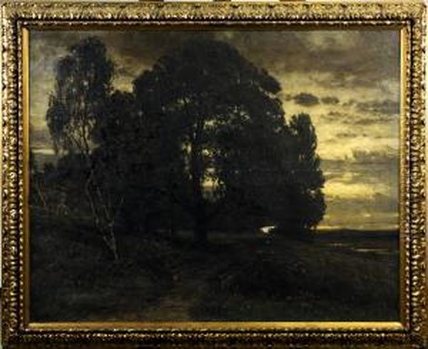 Paysage Aux Grands Arbres Oil Painting by Adolf Stabli