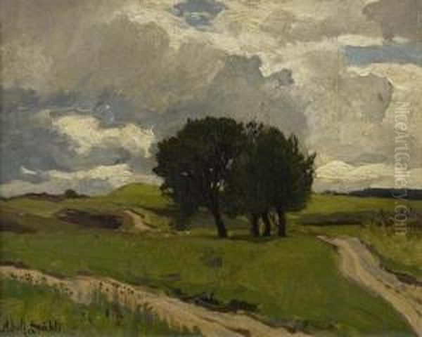 Landscape With Path. Oil Painting by Adolf Stabli