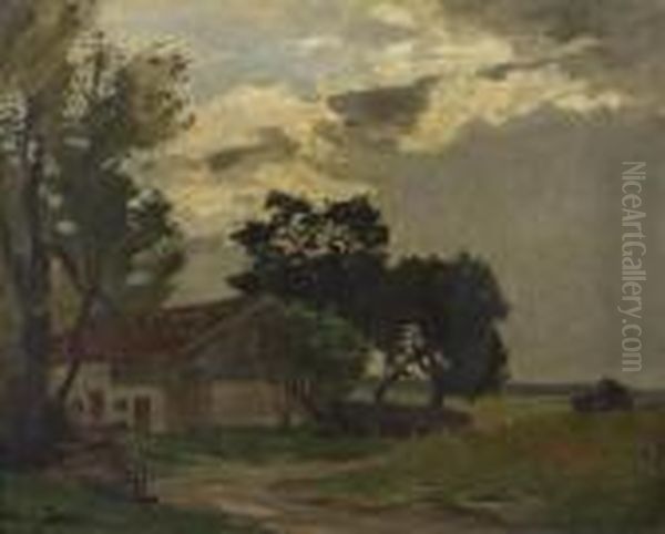 Landscape With House. Oil Painting by Adolf Stabli