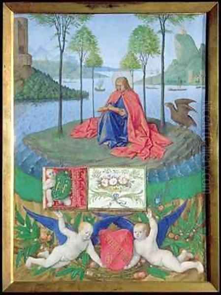 St John on Patmos Oil Painting by Jean Fouquet