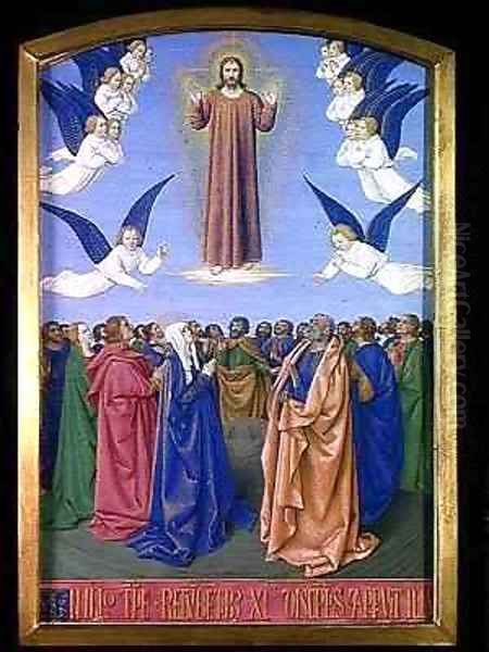 The Ascension from the Hours of Etienne Chevalier Oil Painting by Jean Fouquet