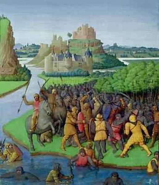 Battle between the Maccabees and the Bacchides Oil Painting by Jean Fouquet