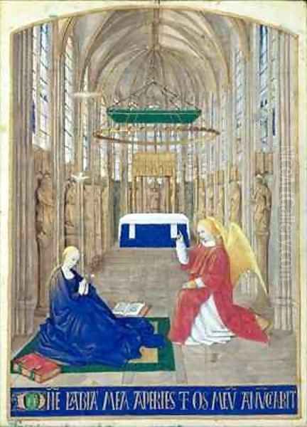 The Annunciation Oil Painting by Jean Fouquet