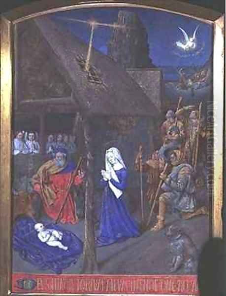 The Adoration of the Shepherds from the Hours of Etienne Chevalier Oil Painting by Jean Fouquet