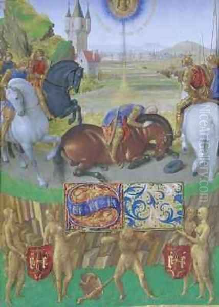 The Suffering of the Saints St Paul on the Road to Damascus Oil Painting by Jean Fouquet