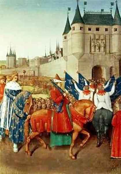 The Arrival of Charles V 1337-80 in Paris Oil Painting by Jean Fouquet