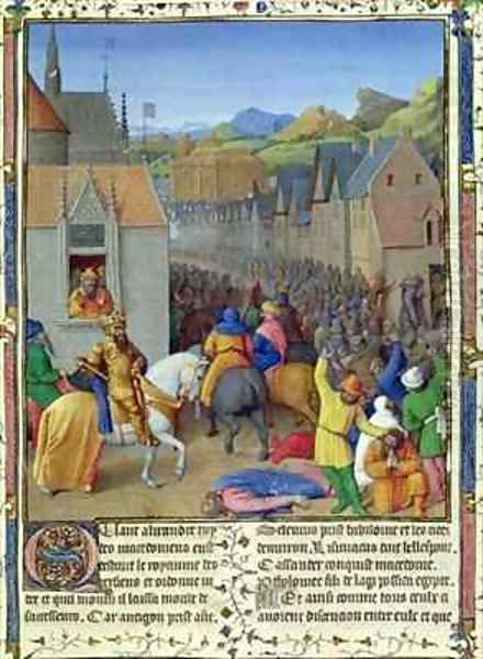 Entry of Ptolemy Soter into Jerusalem Oil Painting by Jean Fouquet