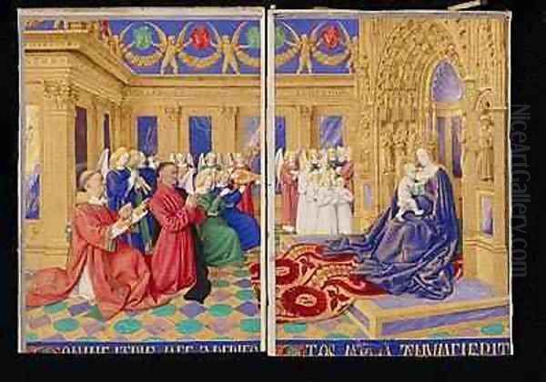 Etienne Chevalier and his Patron St Stephen Paying Homage to the Virgin and Child Oil Painting by Jean Fouquet