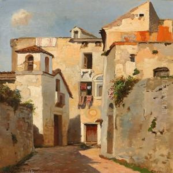 Summer Day In Italy Oil Painting by Fritz Staehr-Olsen