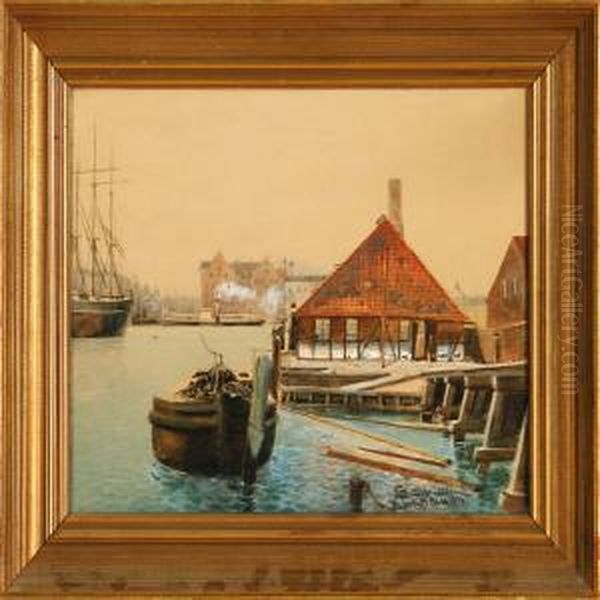 Tre Scenerier Oil Painting by Fritz Staehr-Olsen