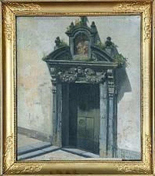 An Entrance In Pregiato, Italy Oil Painting by Fritz Staehr-Olsen